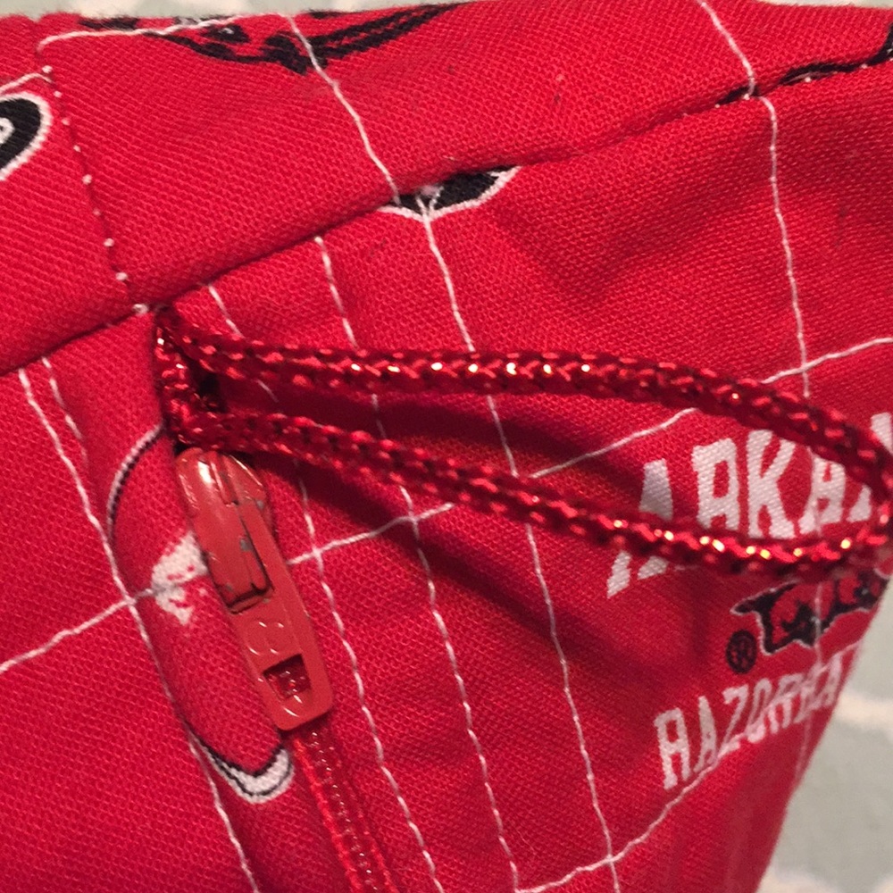 Arkansas Razorbacks Handmade Quilted Pouch Bag - Picture 2 of 5